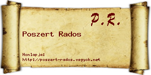 Poszert Rados névjegykártya